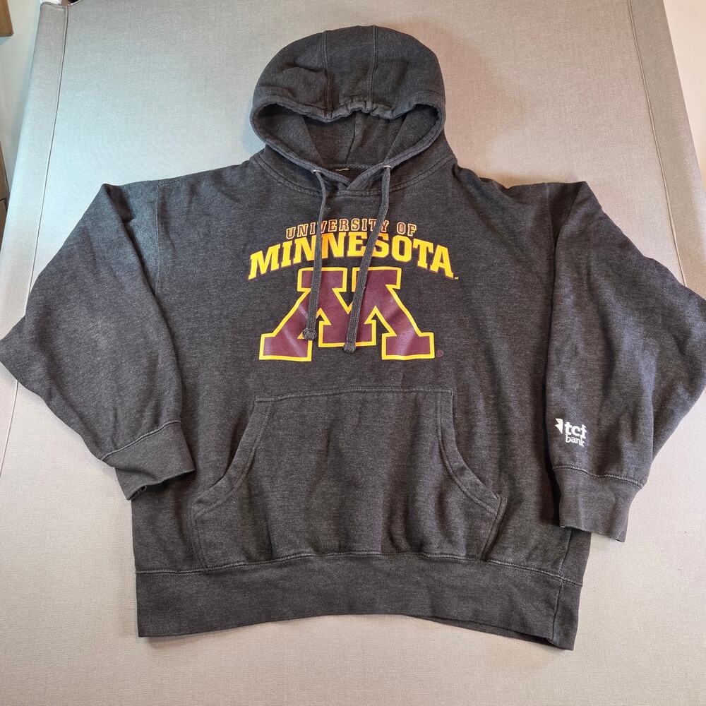 University of Minnesota Hoodie Gray TCF Bank Logo Men’s Size L